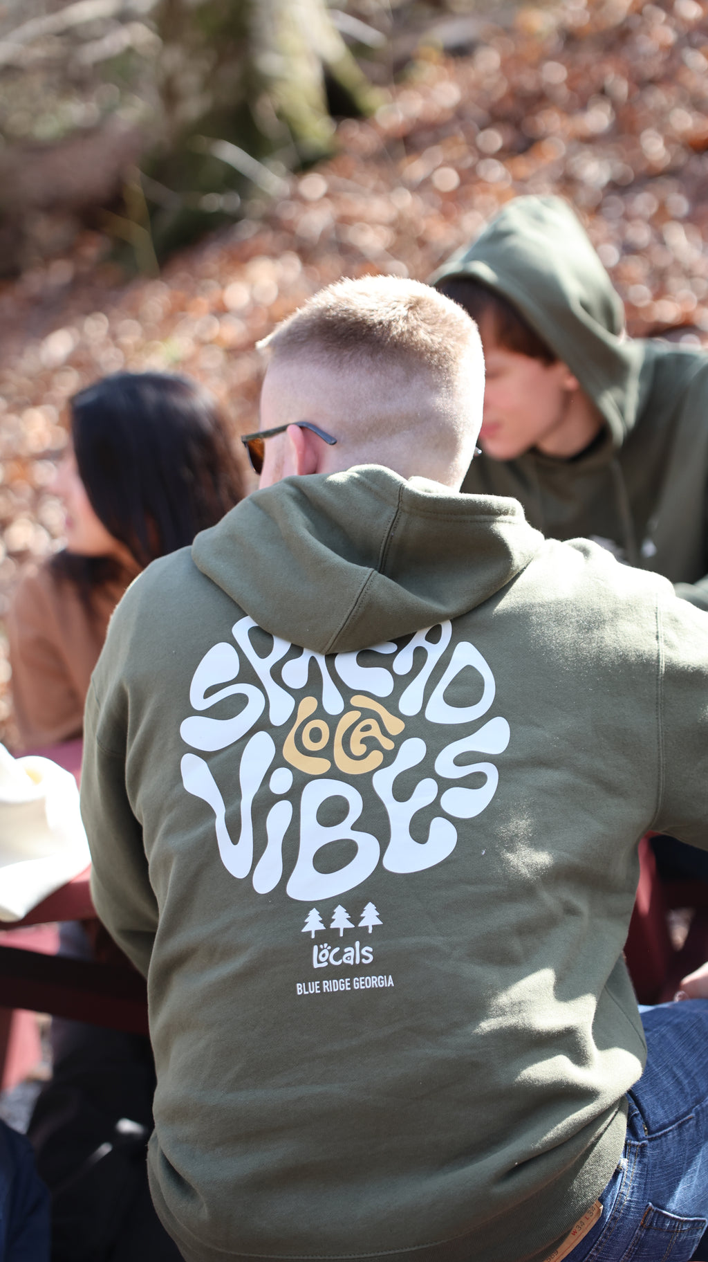 Spread Local Vibes™ Army Green Hoodie Wholesale