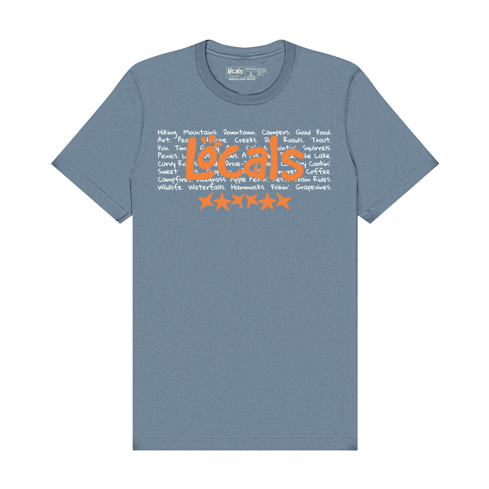 Local Word Blue Tee Wholesale