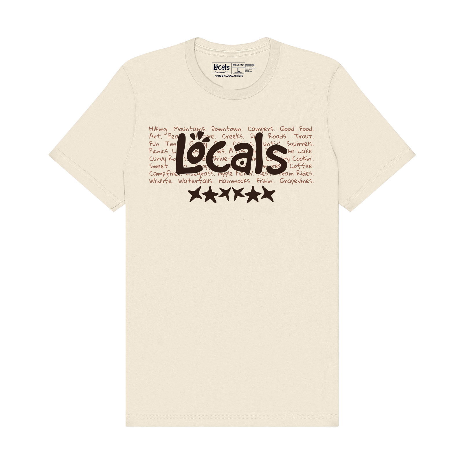 Local Word Cream Tee Wholesale