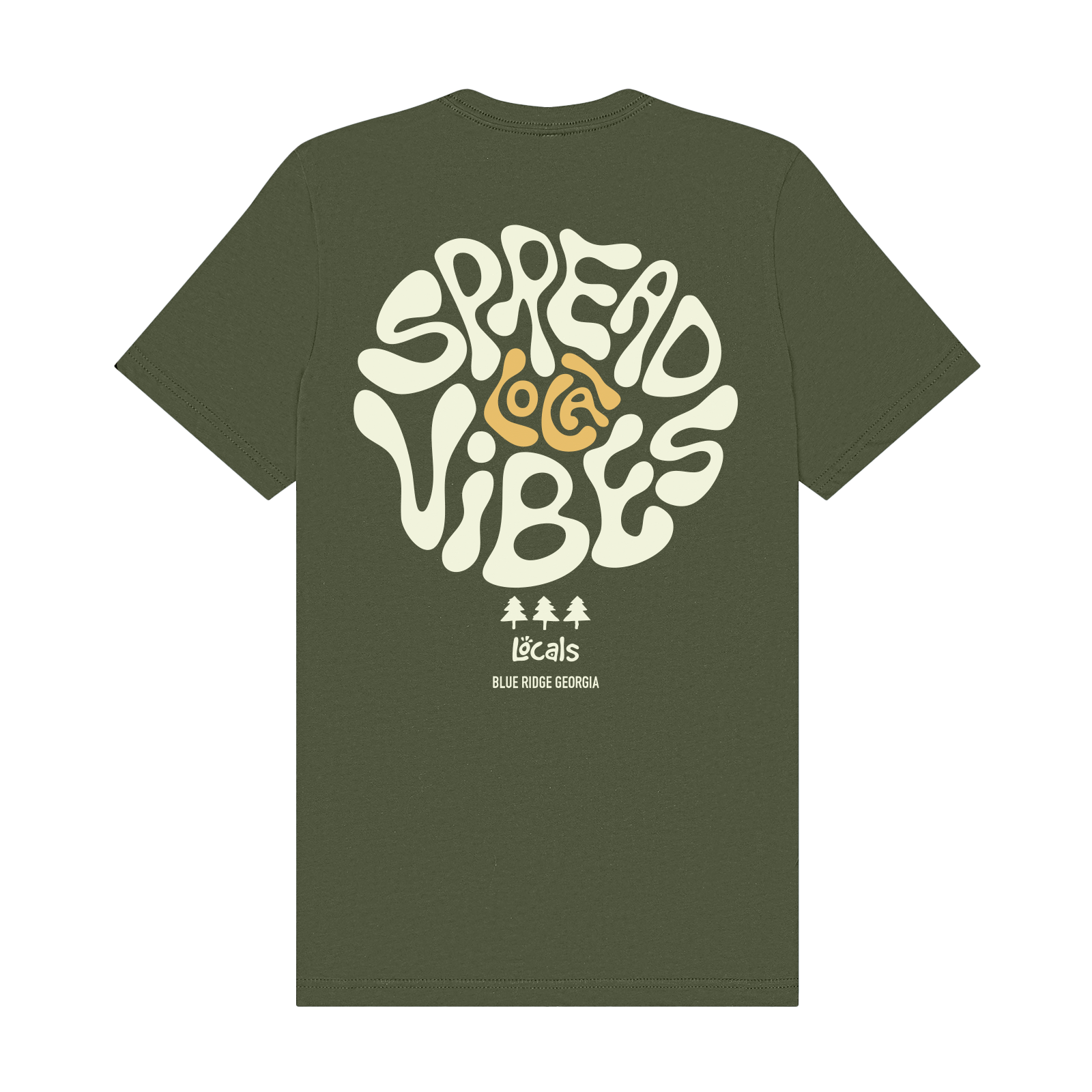 Spread Local Vibes™ Army Green Tee Wholesale
